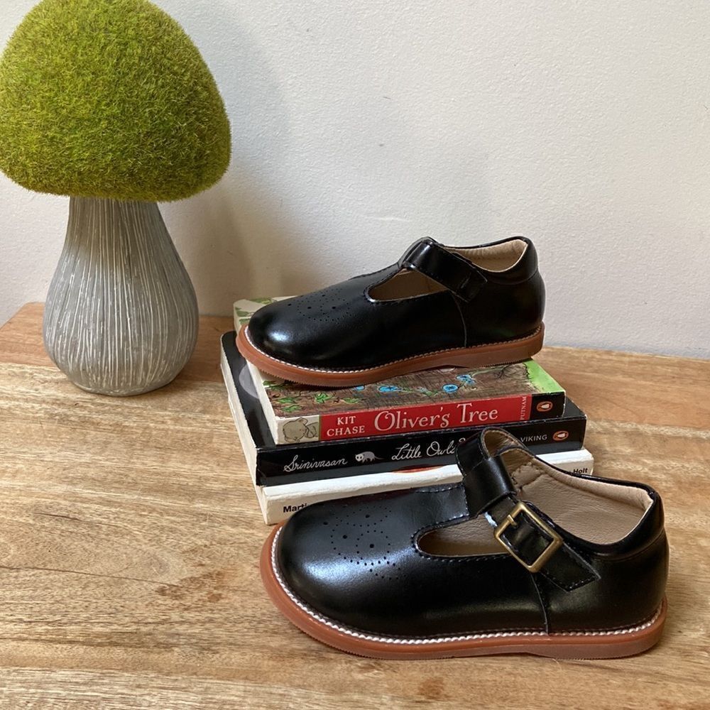 Kiderence Girls Flat Dress Shoes School Oxfords Mary Jane Black Shoe New